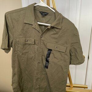 Banana Republic Utility Shirt, Olive Green, Short Sleeve, 100% Cotton, Size S